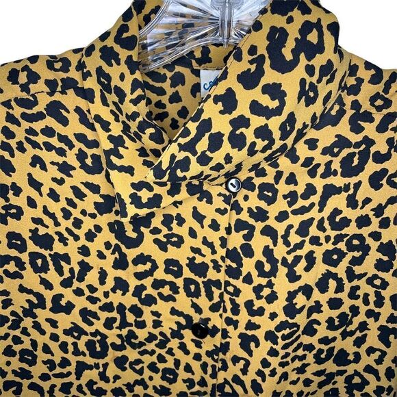 ANNA and Frank Blouse Leopard Print 80’s Vintage Button Down Womens S - Picture 4 of 8